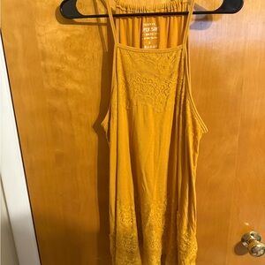 Torrid Yellow Lace Super Soft Knits Tank Top